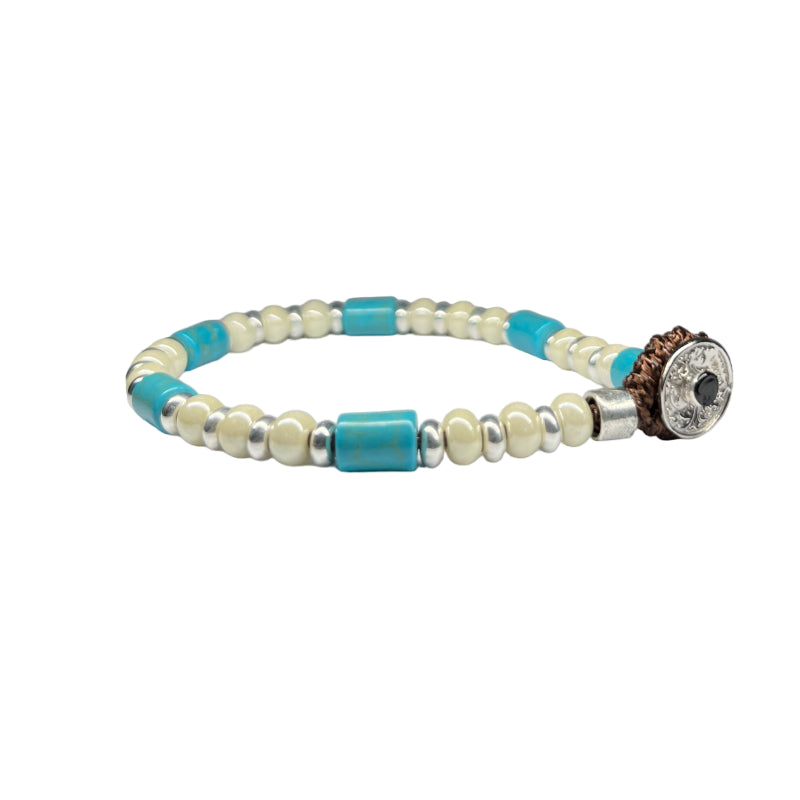 Bracciale Uomo Gerba Argento 925 Pietre Murrina Bianca Barilotto Turche' 05